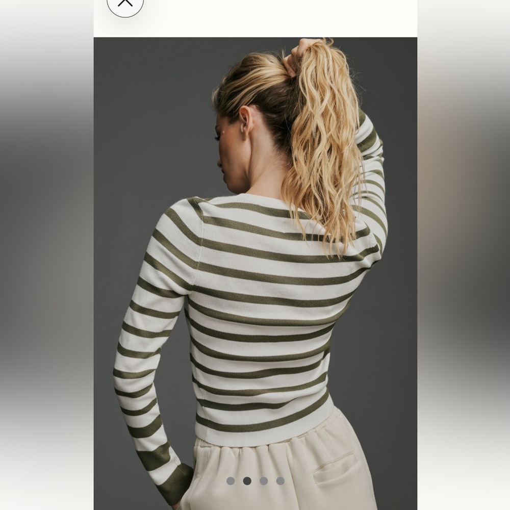 Anthropolgie Maeve Long Sleeve Shrunken Crewneck Sweater